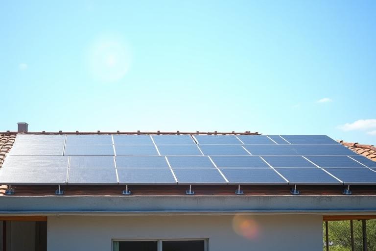 Solar panels installed on project rooftop